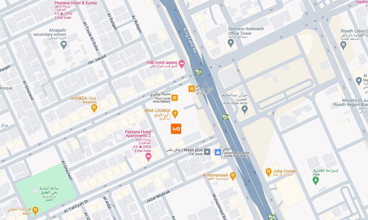 Map of Claims and customer service center - Riyadh