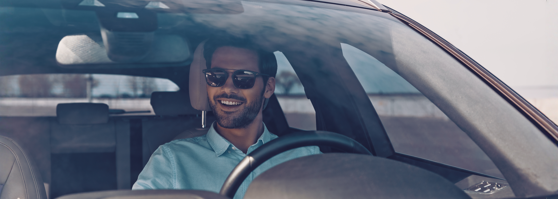 Man in car